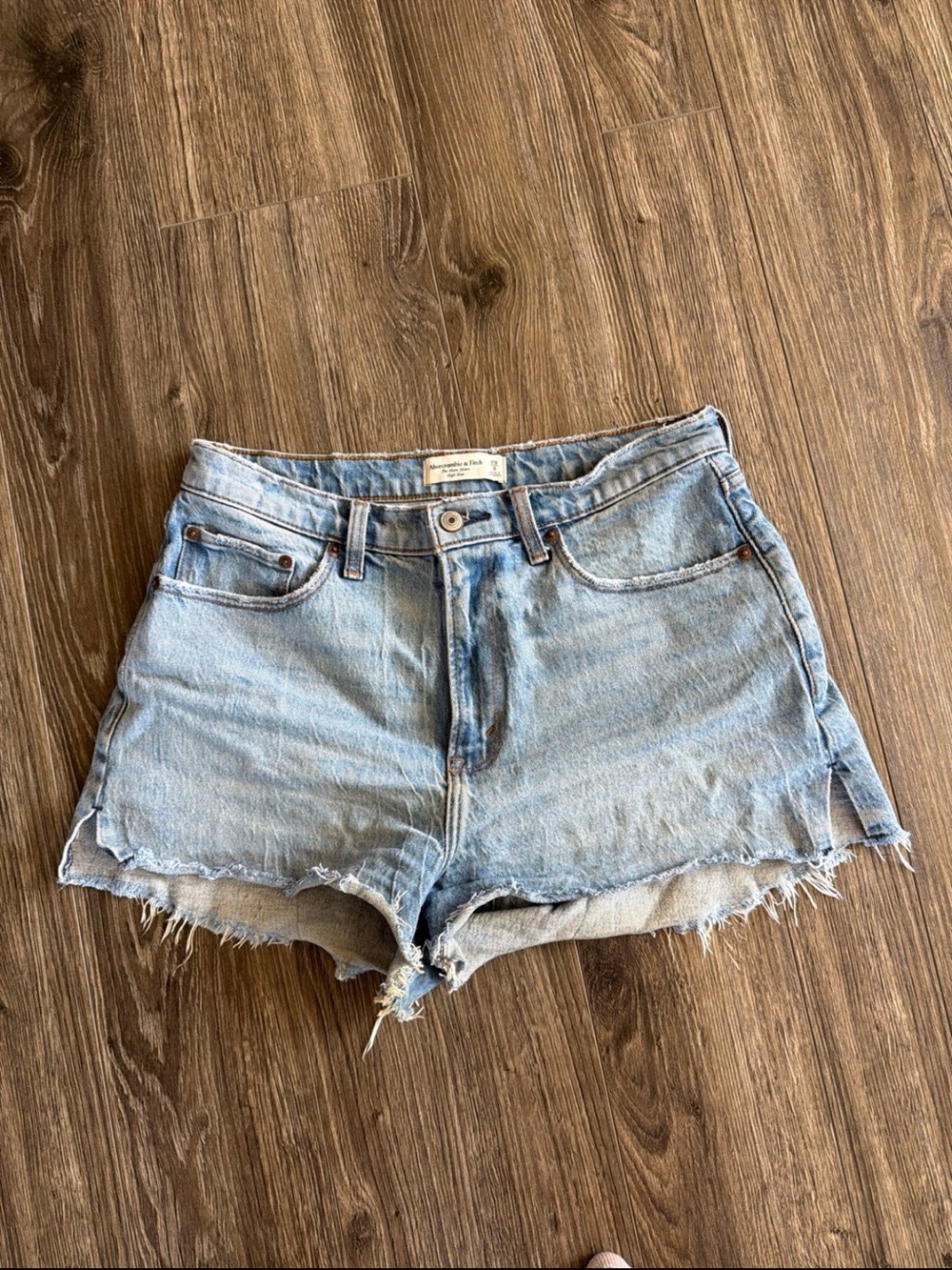 Abercrombie & Fitch Light Blue High-Rise Denim Jean Shorts